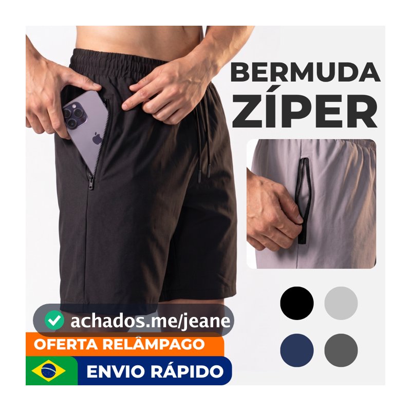 BERMUDA MASCULINA ACADEMIA TACTEL COM ELASTANO BOLSO COM ZÍPER shorts com zíper alta qualidade treino corrida