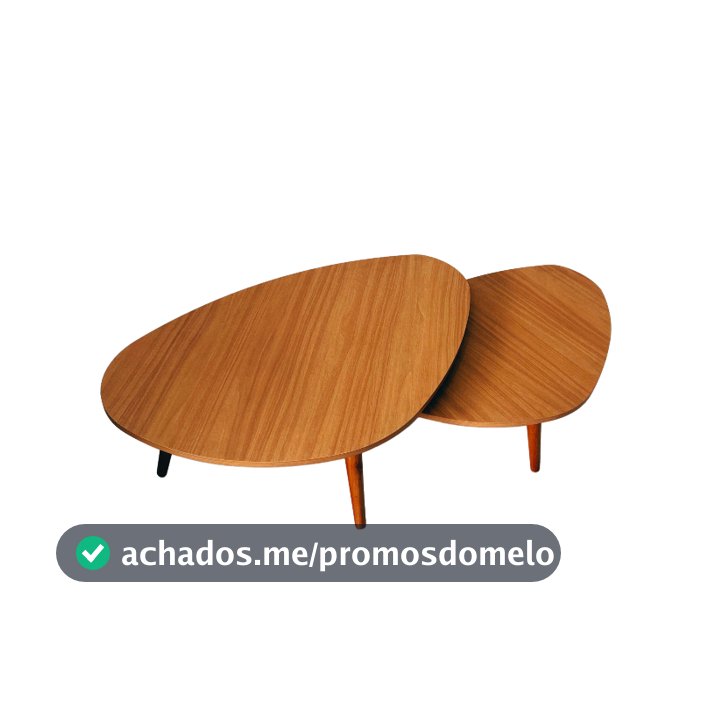 Kit 2 Mesas De Centro Madeira Design Orgânico Sala De Estar 77/93cm - Mel