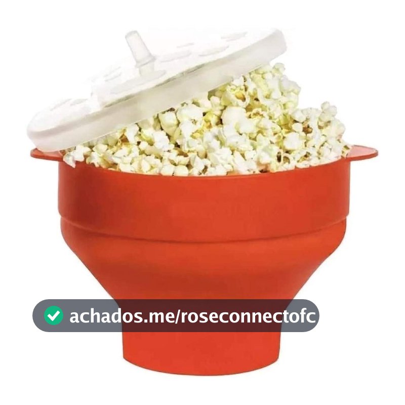 Pipoqueira Grande Para Micro-ondas Sem Óleo Balde Pipoca Silicone Redonda Com Tampa Livre BPA