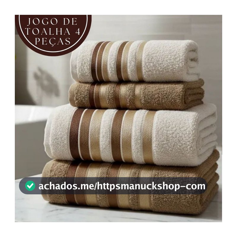 Jogo de Toalha 2 Banho e 2 Rosto 100% Algodão Excelente Absorção Felpuda Macia Premier Habitat