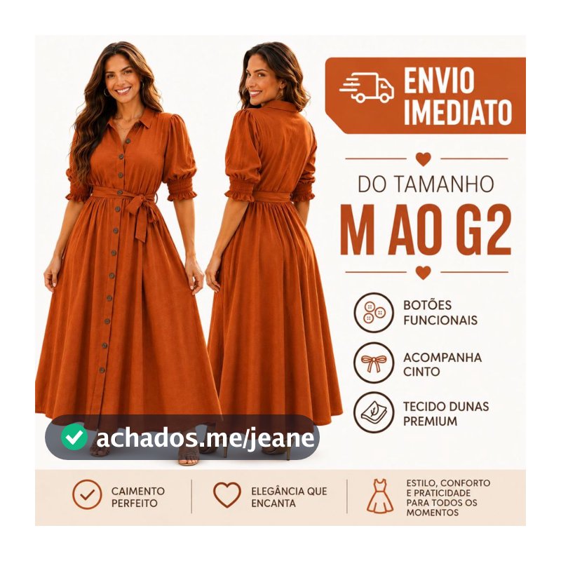 Vestido Chemise Feminino M ao G2 – Estilo Camisão, Moda Evangélica