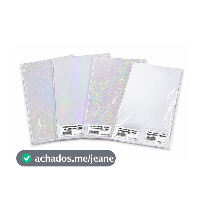 Filme Laminação A Frio Holográfico Transparente A4 - 10 Folhas