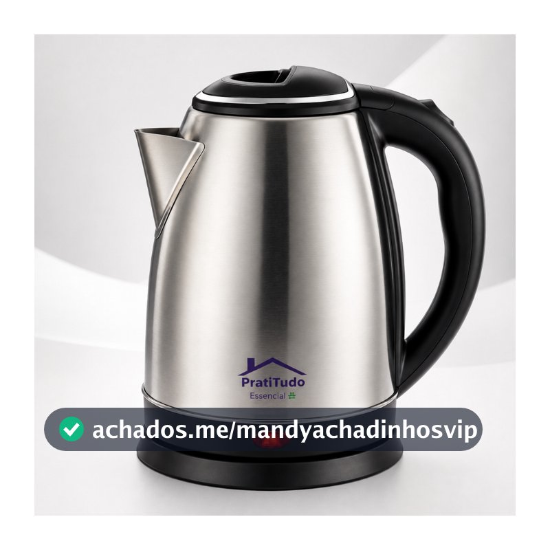 Chaleira Elétrica Inox 1,8L 1000W ou 1200W Desligamento Automático - Bule Jarra Cafeteira Elétrica Aquece Água Rápido