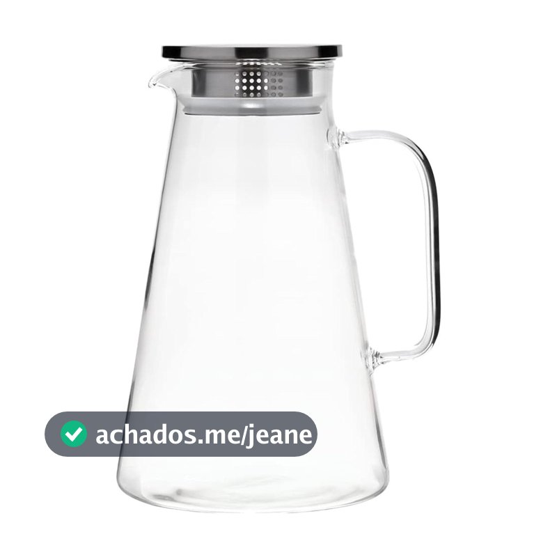 Jarra De Vidro Borossilicato Com Tampa De Inox 1,8 Litros