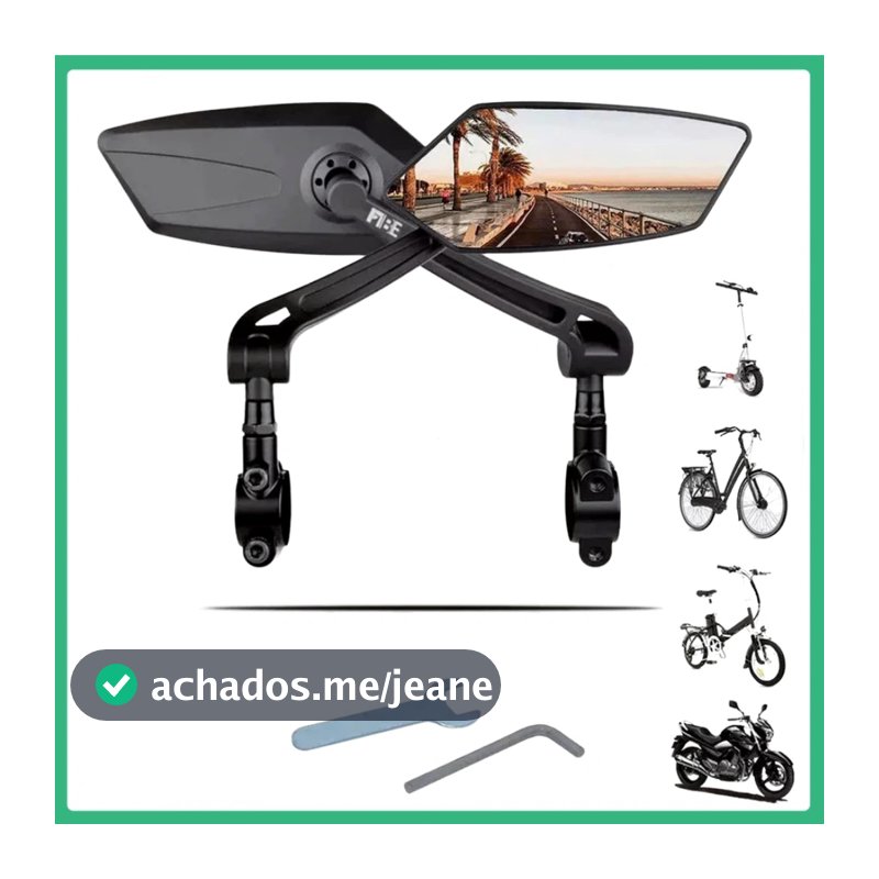 kit 2 Espelho Retrovisor Para Bicicleta Eletrica Bike Motorizada Mtb Guidão - Alta Qualidade