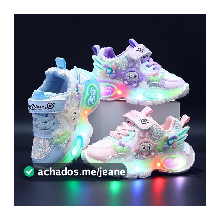2026 Novo Estilo tênis infantis meninas estudantes casuais sapatos de placa alta sapatos de bebê LED sapatos