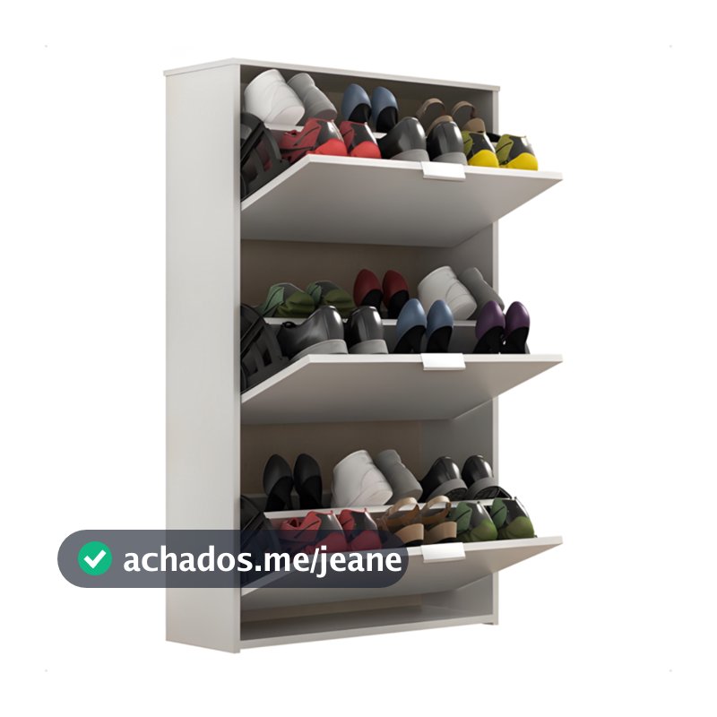 Sapateira 3 Portas até 18 Pares Organizadora Design Moderno e Elegante para Quarto Sala e Hall