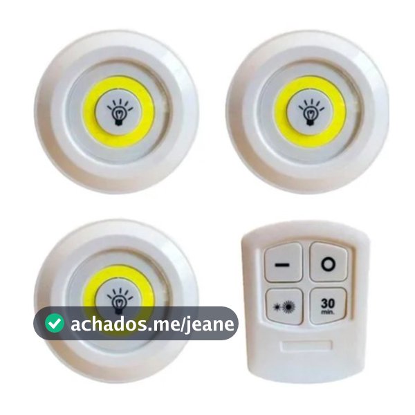 Luminária Led Spot Com 3 Lâmpadas Controle Remoto Sem Fio