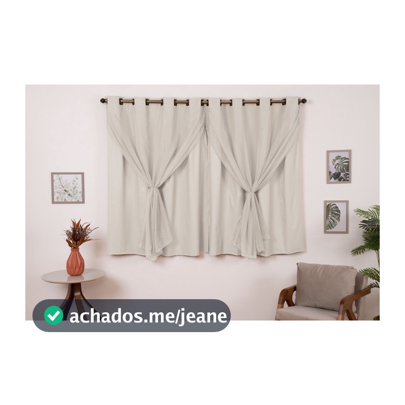 Cortina Com Blackout Janela Varios Tamanhos Sala/Quarto Blackout PVC com Tecido Envio Imediato Ofert