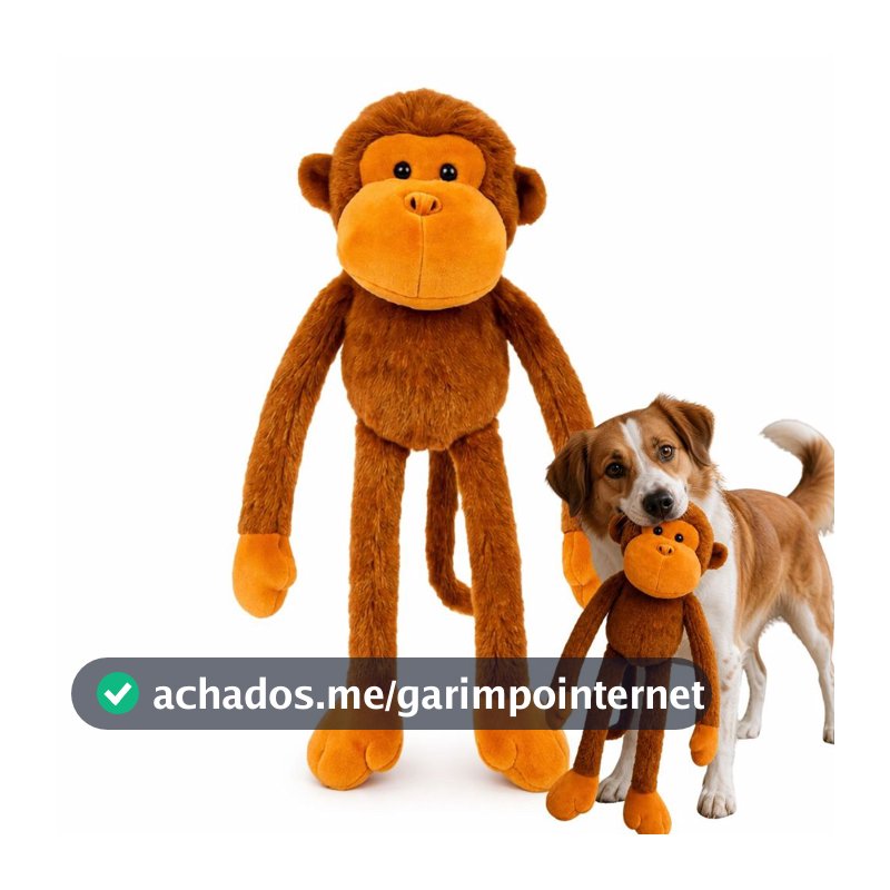 Brinquedo para Pet em Pelúcia Macaco Luxo Macio para Cães e Gatos