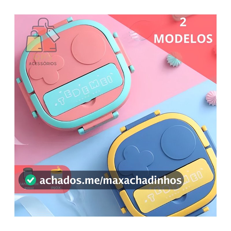 Marmita Lancheira Infantil Escolar Portátil Recipiente Para Comida Lancheira Lunch Box Bebê