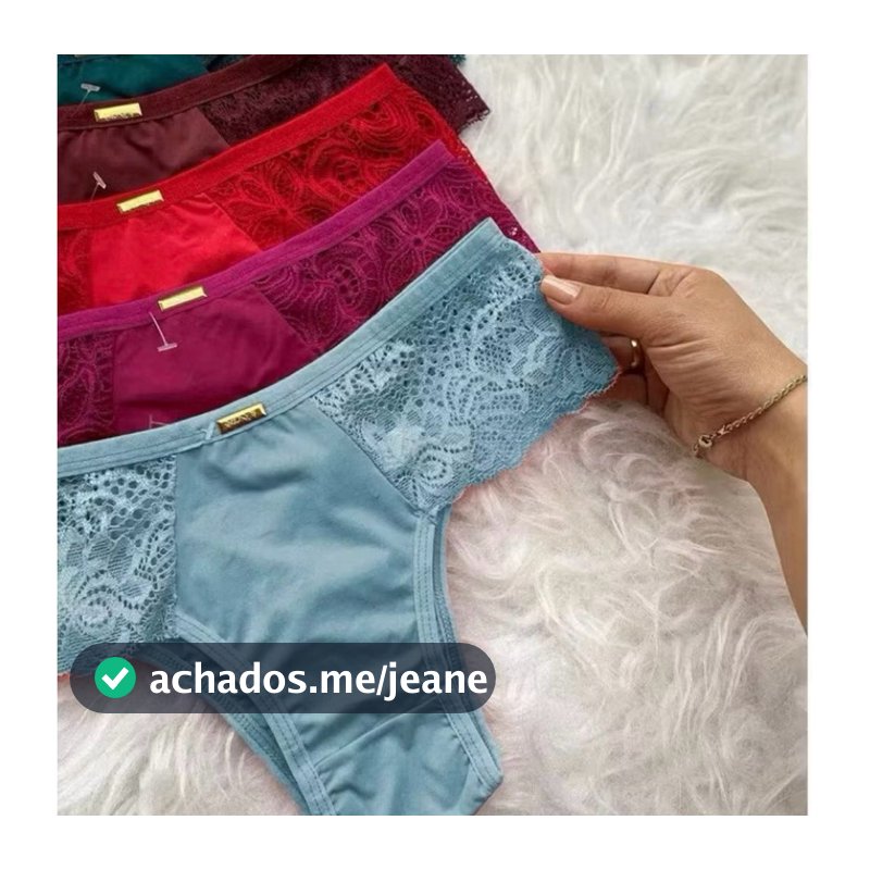 Kit 10 Calcinhas Basicas Modelo Tanga Microfibra com Renda na Lateral forro 100% algodão Conforto