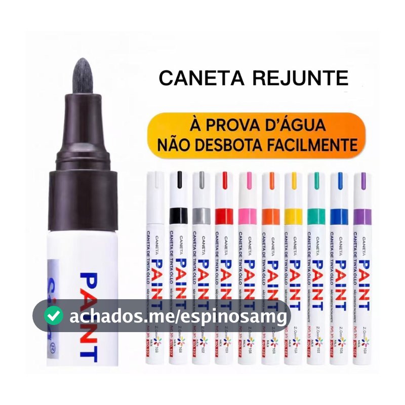 Caneta Paint Original Reparadora Pintura Automotiva Permanente Tira Riscos Carro Moto Retoque de Placa Tênis Pneus