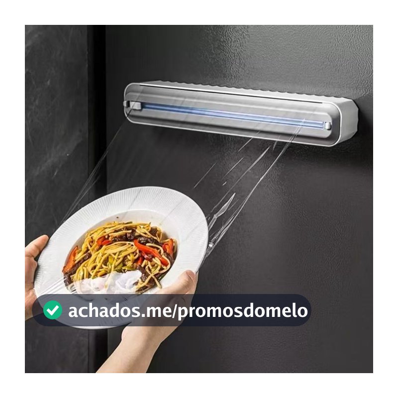 Cortador De Plástico Filme PVC Suporte Ajustável Dispensor de Filme Descartável  Aderente Selador Comida Cozinha