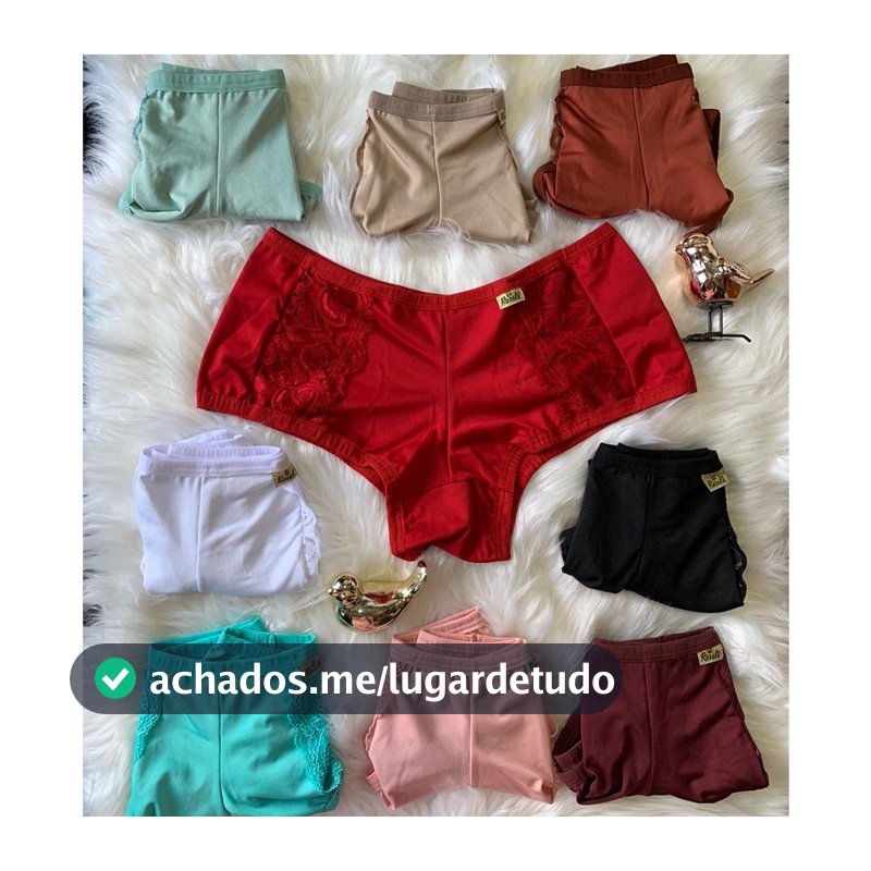 Kit 10 Calcinha Short Microfibra linha lingerie de luxo Débora