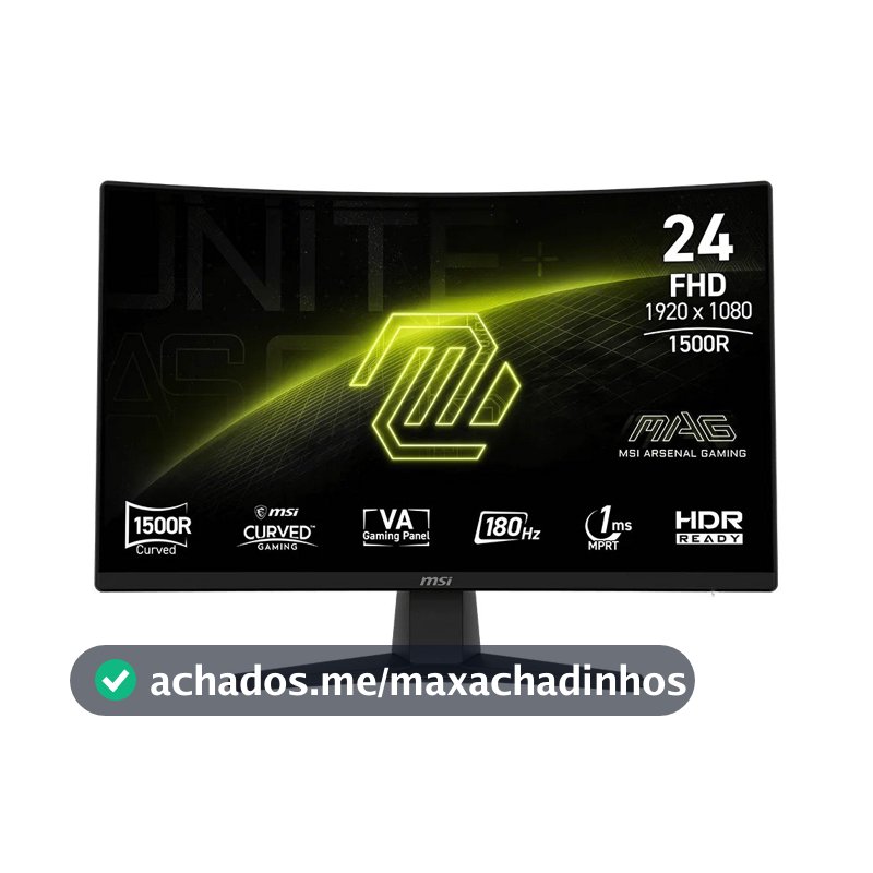 Monitor Gamer MSI MAG 242C, 23.6'', Full HD, 180Hz - 9S6-3BC31T-004