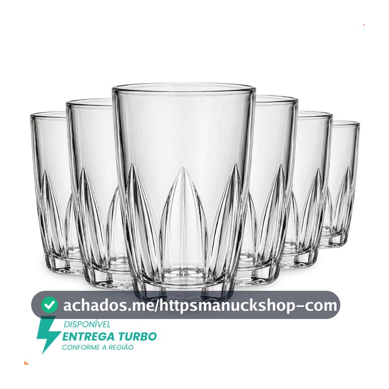 Jogo De 6 ou 12 Copos 240ml Em Vidro - Ideal Para Água, Suco, Drinks e Bebidas