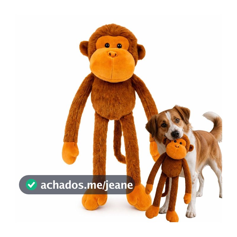 Brinquedo para Pet em Pelúcia Macaco Luxo Macio para Cães e Gatos