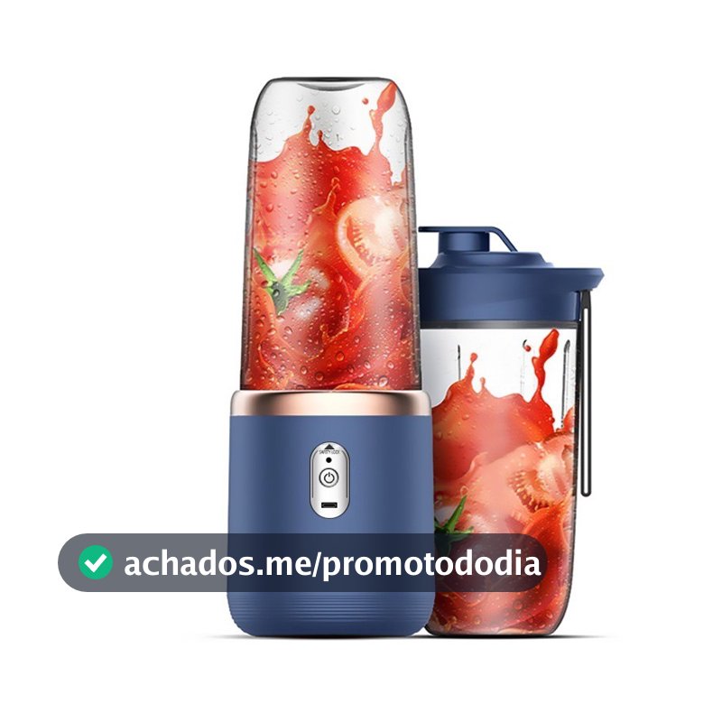 Espremedor e Misturador Elétrico 400ML 6 Lâminas Mini Liquidificador Portátil para Smoothies