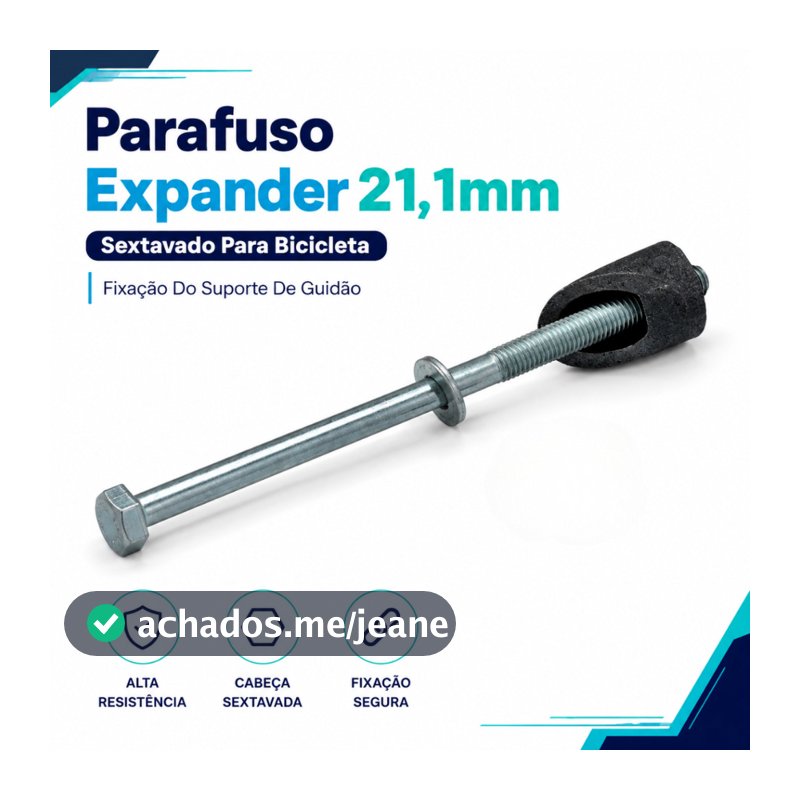 Parafuso Expansor de Guidão expander caneta Cruz Bike Hex 21.1 x 165mm