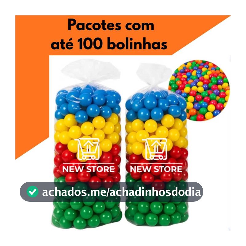 Bolinhas para Piscina até 100 Unidades Coloridas 76mm alta Qualidade Não Amassa Envio rápido