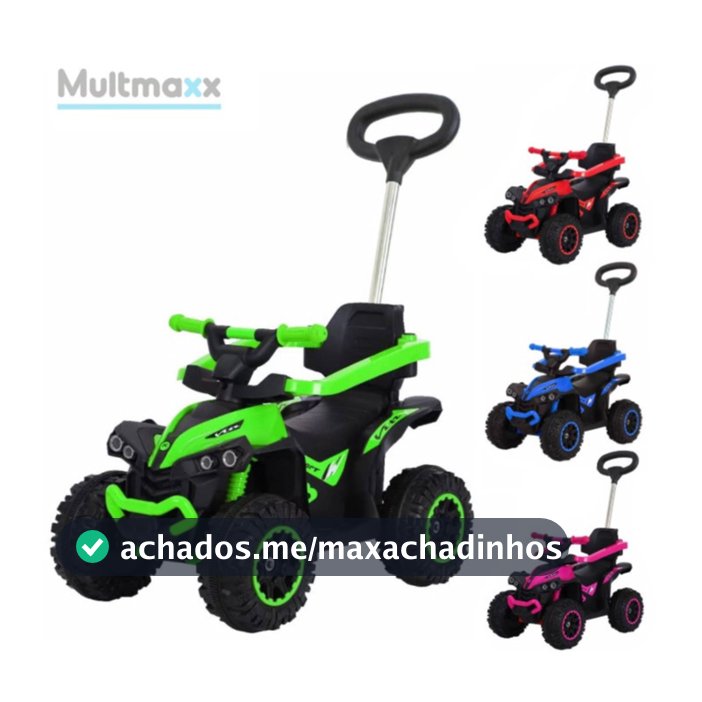Carrinho de Passeio Infantil Buggy Musical com Empurrador Quadriciclo Farol Andador UTV Multmaxx