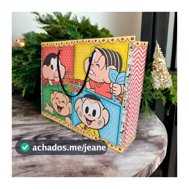 Kit Sacolinhas Personalizadas Festa(G) Turma da Mônica (20x16x6cm)