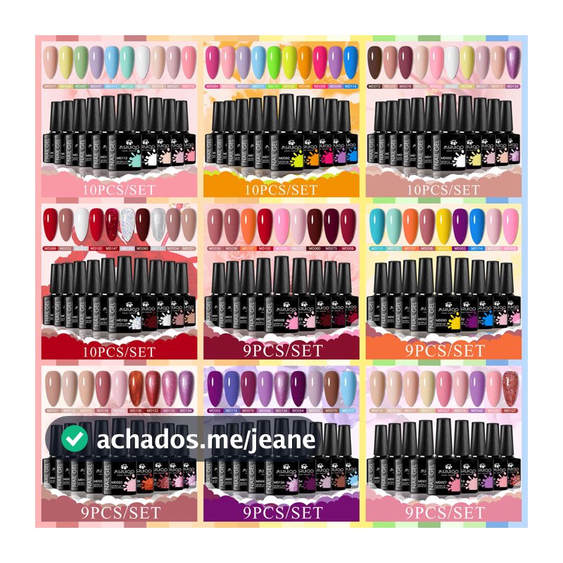 9/10 Unidades MSRUIOO 8ml Kit De Esmalte Em Gel Brilhante-Verniz UV/LED Para Arte Unhas , Alta Saturação E Longa Duração