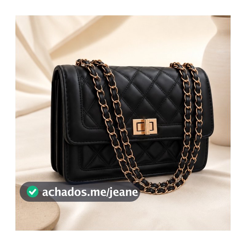 Bolsa Feminina Transversal Corrente Ombro Sling Bag Matelassê Média Grande Lateral tiracolo