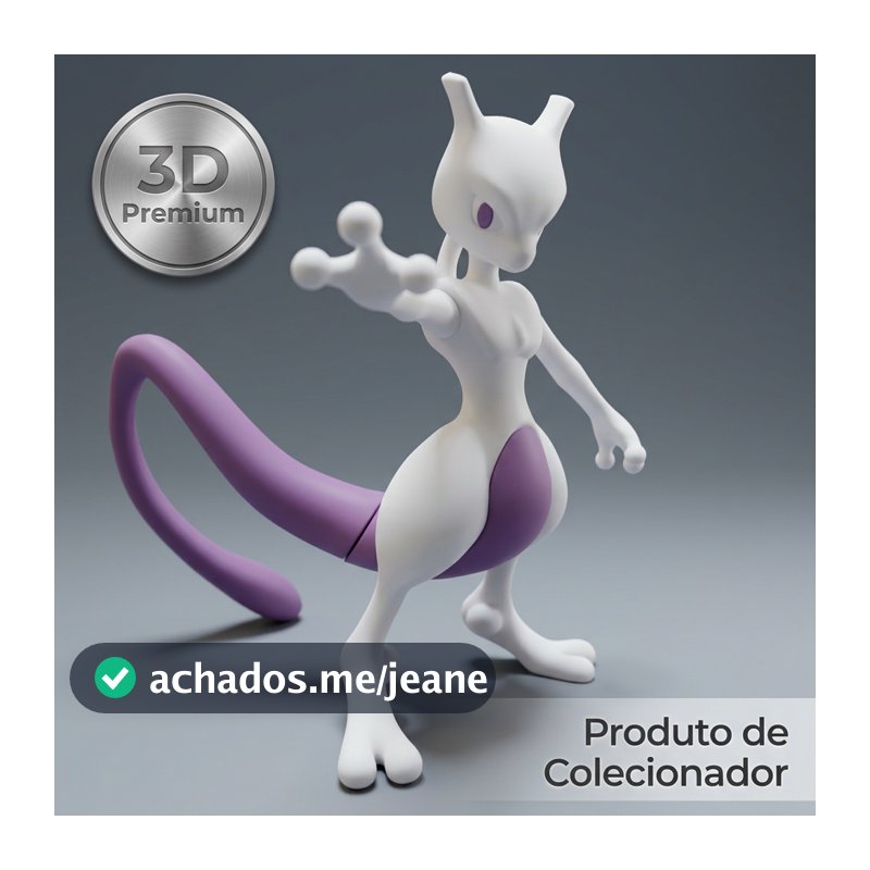 Action Figure Pokémon Mewtwo Colecionável Estátua Impressão 3D Decorativo Geek Anime Presente Otaku Premium
