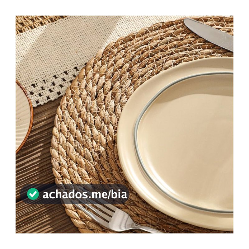 Kit Jogo Americano de Palha 35cm Mesa Jantar 1, 4 ou 6 peças