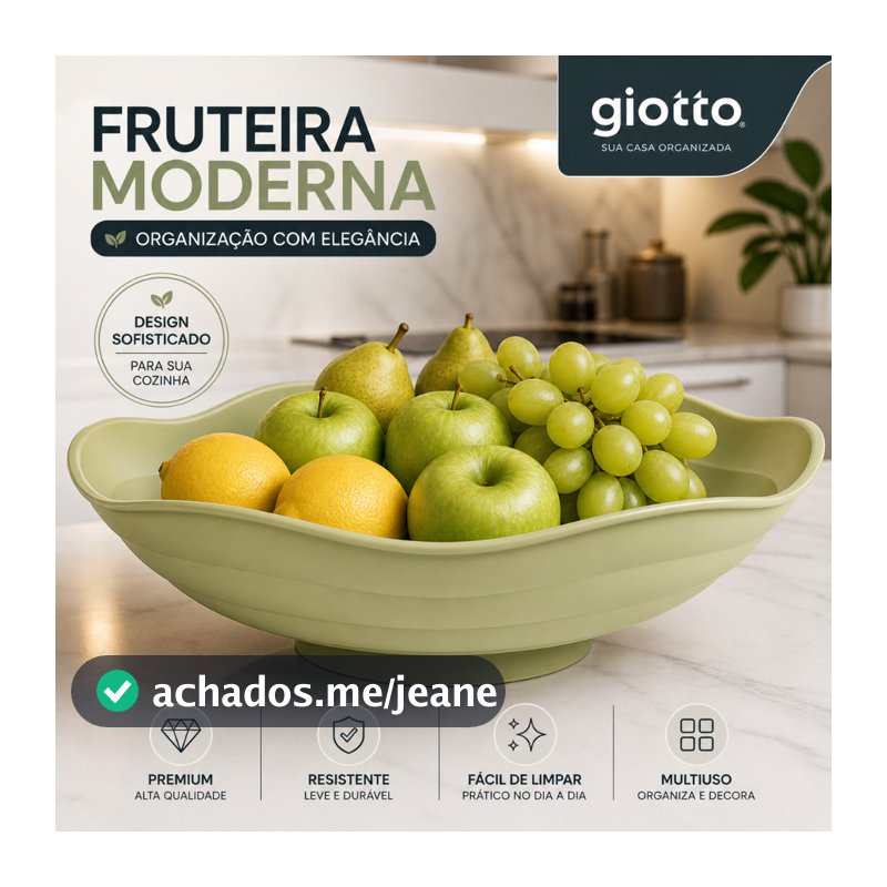 Fruteira de Mesa Pistache Organizador Frutas Organização Cozinha Armazenamento Moderno Casa Multiuso