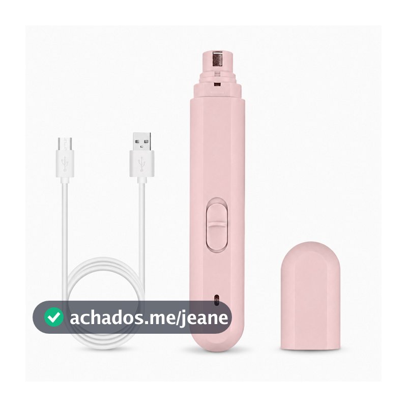 Lixador de Unhas Pet com LED 2 Velocidades Recarregável USB para Cães e Gatos
