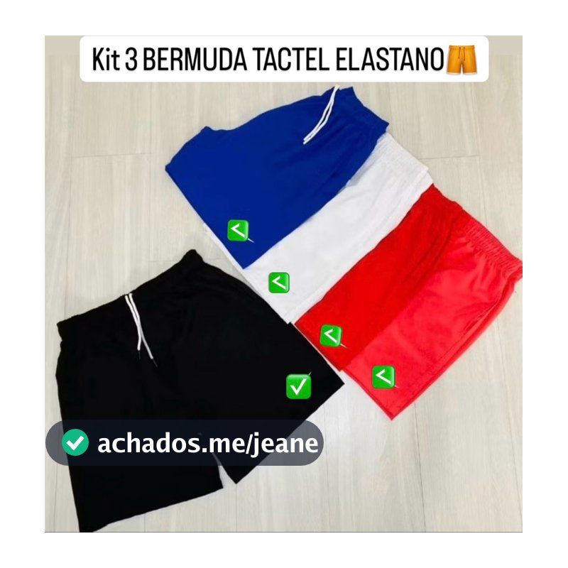 KIT 3 SHORTS TACTEL DA ✅ SHORTS ELASTANO
