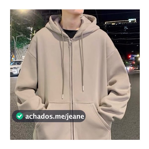 Moletom Blusa Aberto Com Ziper e Capuz  de Frio INVERNO LISO CASACO