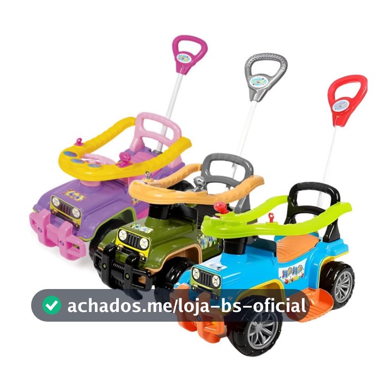 Carrinho passeio jip jip maral guidão direcional militar multicolor rosa Quadriciclo Infantil Haste