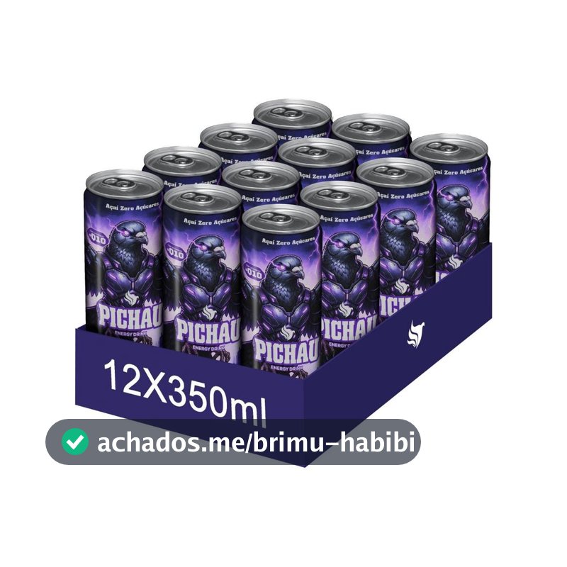 Pack Energético Pichau Açai Zero, 350ml, Sem Açúcar, Com 12 unidades