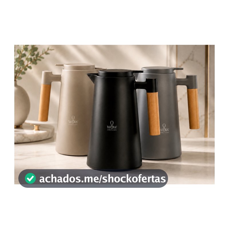 Garrafa Térmica Cabo Madeira Para Café 1l
