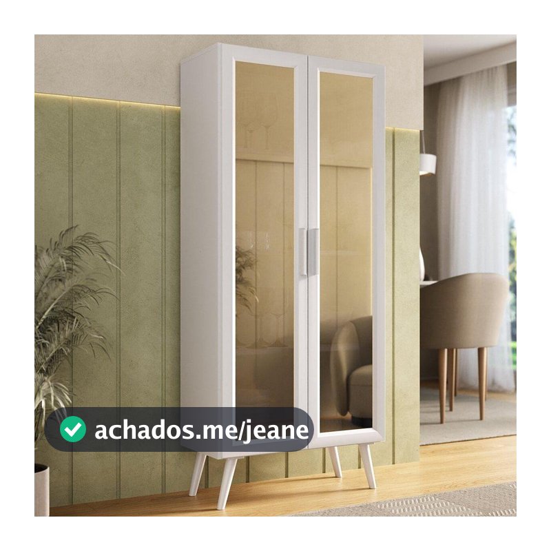 Cristaleira com 2 Portas de Vidro Retrô 68cm Urban Multimóveis MP6040