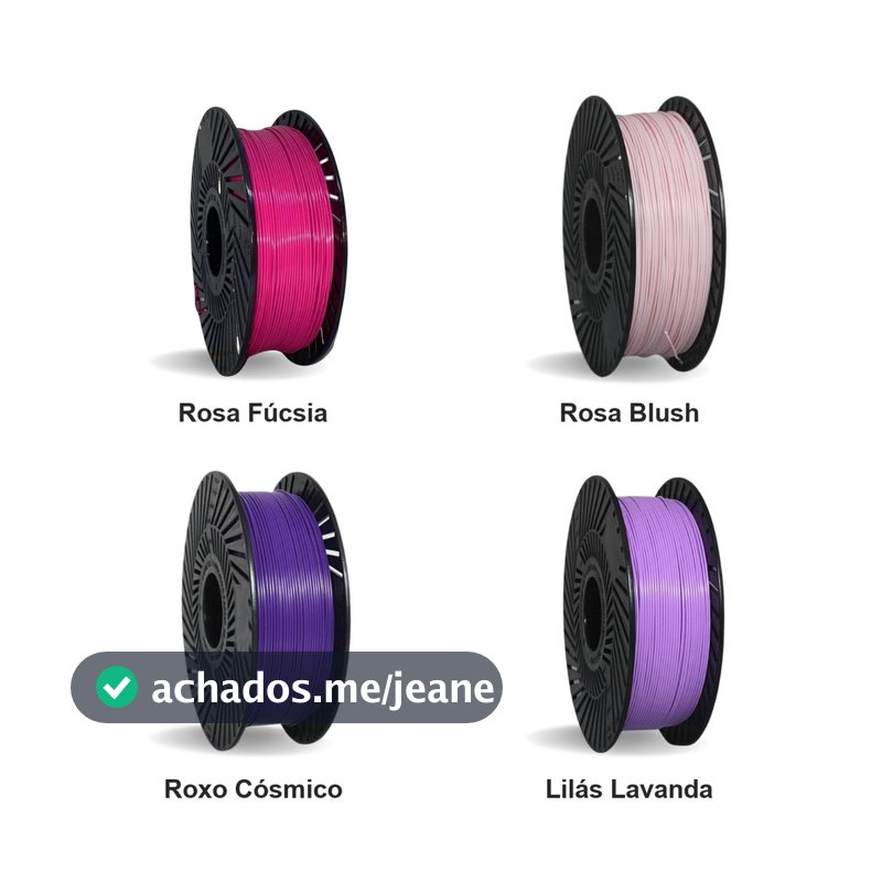 Filamento PLA 3DLAB 3D Lab Premium 1kg 1.75mm – Roxo Cósmico, Lilás Lavanda, Rosa Fúcsia, Rosa Blush – Impressão 3D