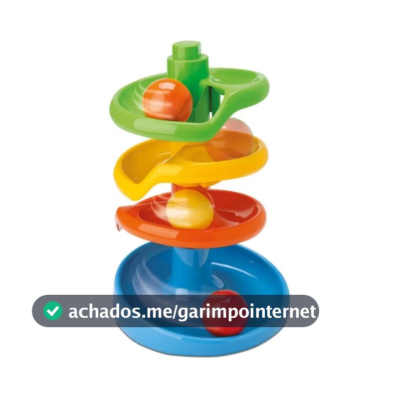 Brinquedo Infantil Torre Espiral de Bolinhas Coloridas Joyco Didático Educativo Bebê Menino Menina