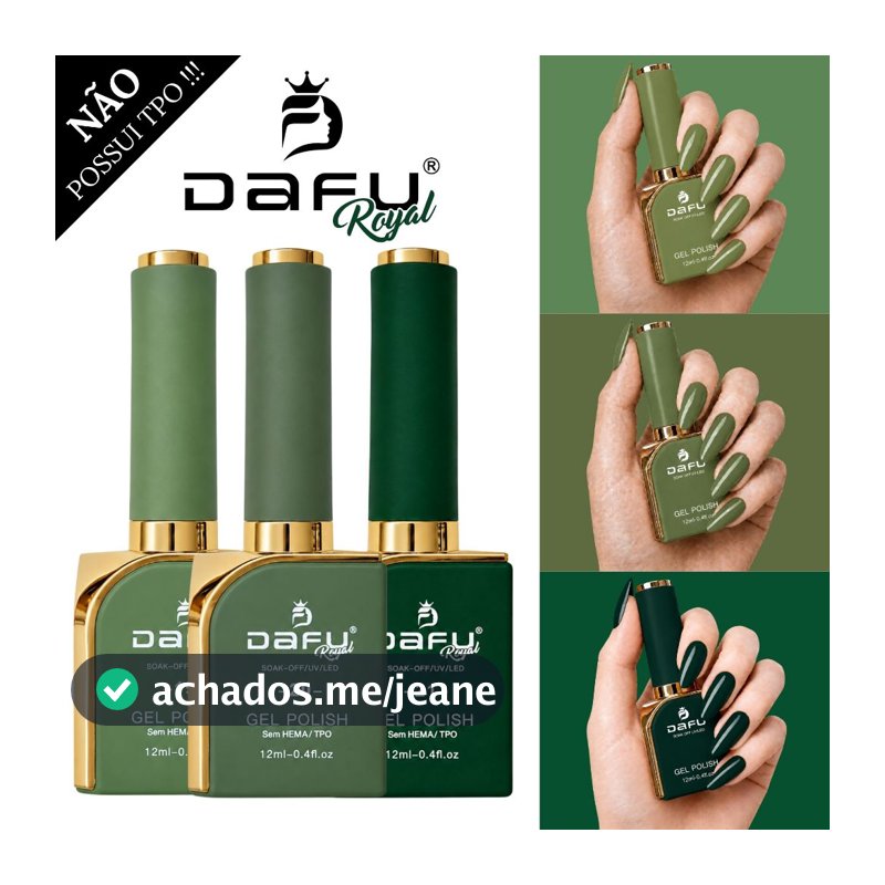 Kit Esmaltes em Gel Dafu Uv Led Para Cabine Esmalte Gel Tons Verde Promoção Atacado 12ml