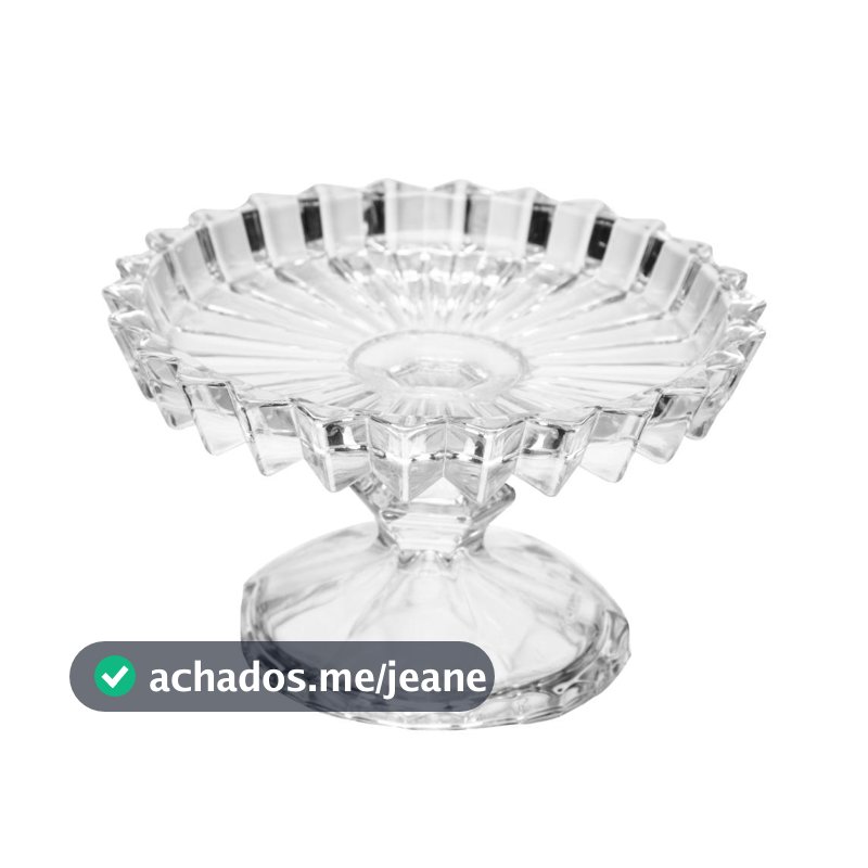 Prato com Pé para Doce Cristal Geneva 14cm Luxo Wolff Prato para Sobremesa Doces Bolo Mesa Posta Decoração Qualidade Uso