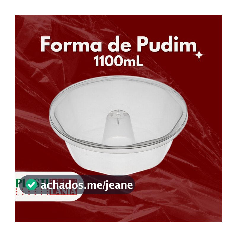 Forma para Pudim com Tampa 1100ml com 05 ou 10 Unidades Forneável