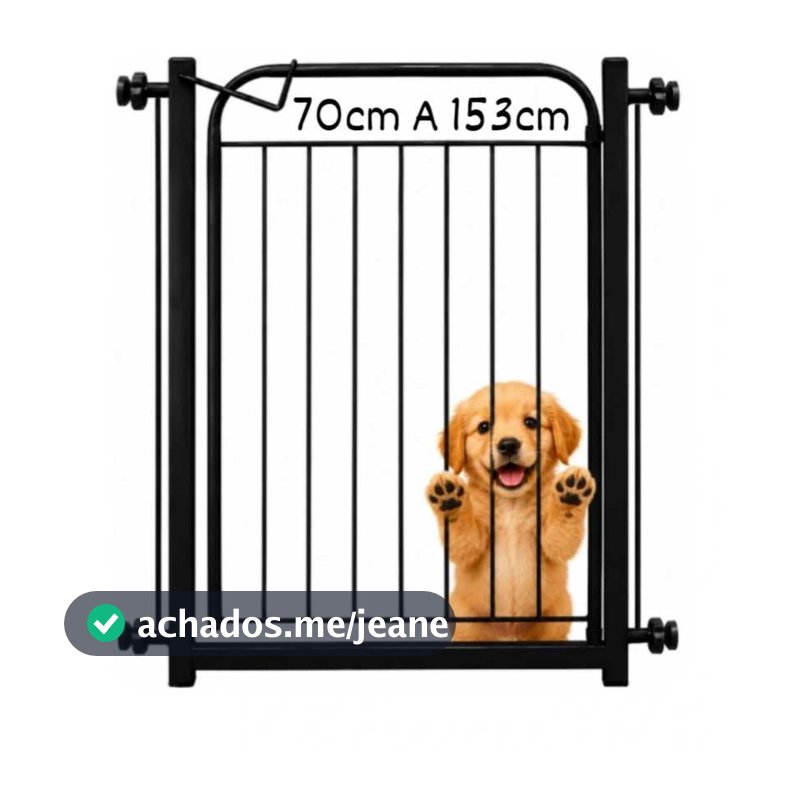 Portão Pet Grade Para Cachorro (70cm A 153cm) Cercado de Proteção