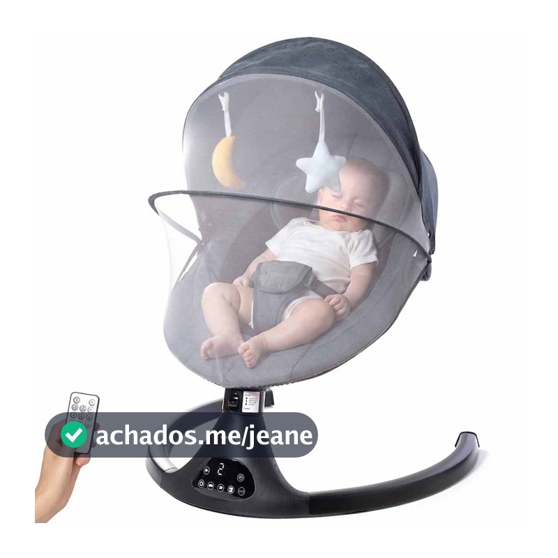Cadeira de Descanso e Balanço para Bebê Bliss Baby Style com Música, Mosquiteiro e Controle Remoto