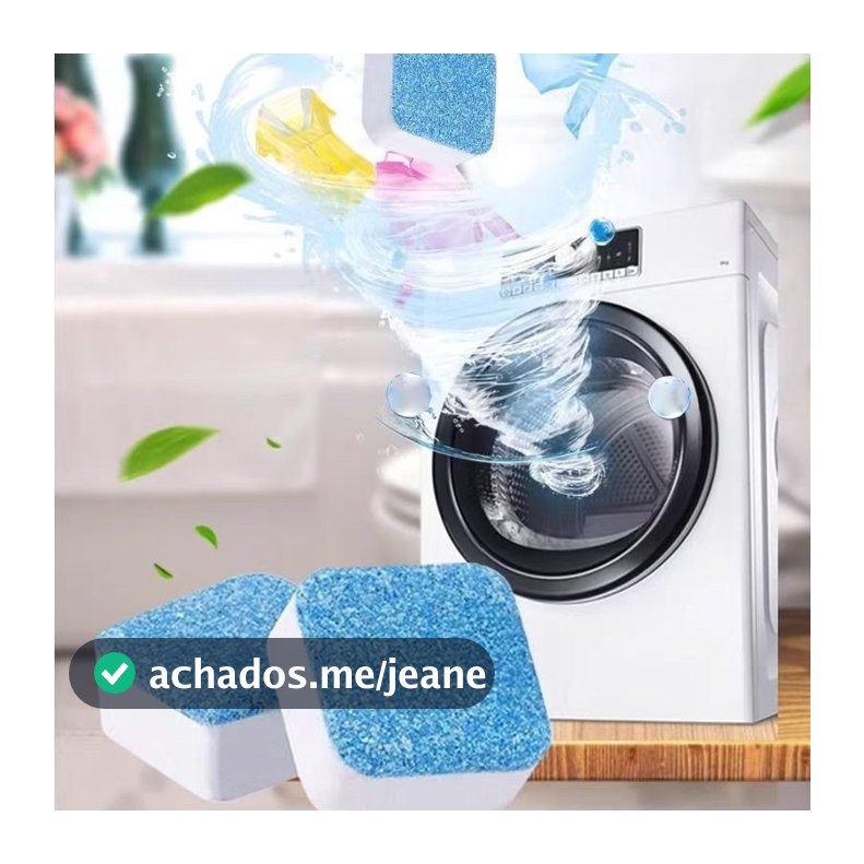 Kit 12 Comprimidos Efervescentes Multifuncionais Para Limpeza De Máquinas De Lavar