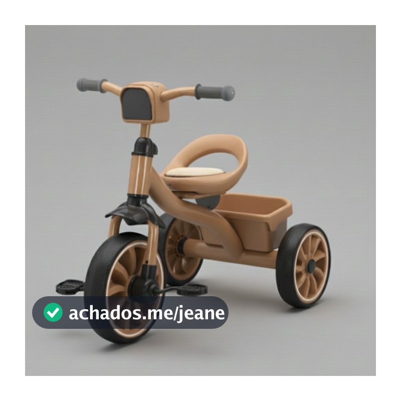 Triciclo Infantil Bege Passeio Deend C/ Cestinha 3 Rodas