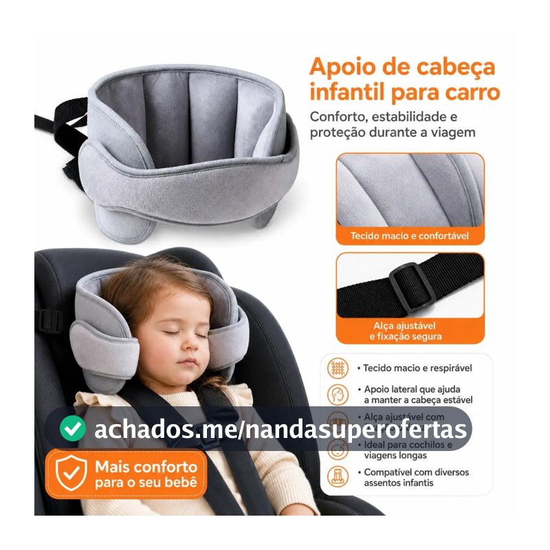 Apoio Suporte Cabeça Cadeirinha Carro Infantil Criança Ajustáve