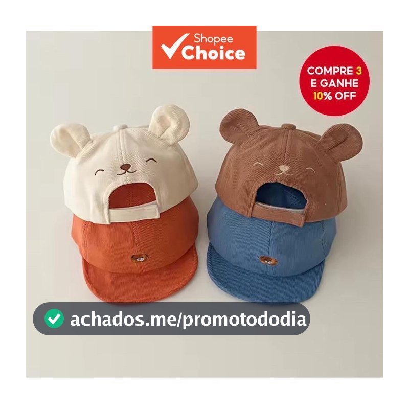 Chapéu De Orelha De Urso De Pelúcia Para Bebê Ajustável Macio Quente | Boné Infantil Unissex Design Fofo De Desenho Anim